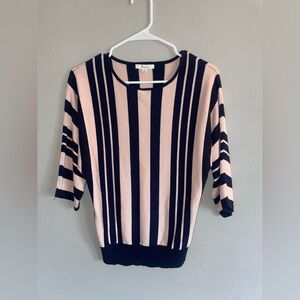 89th & Madison Blue and Pink Striped sweater Top sz M